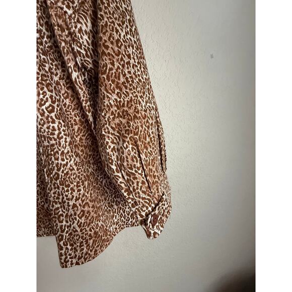 Joan Rivers Animal Print Button Front Blouse Jacket Size 2X Leopard Print - Picture 4 of 4